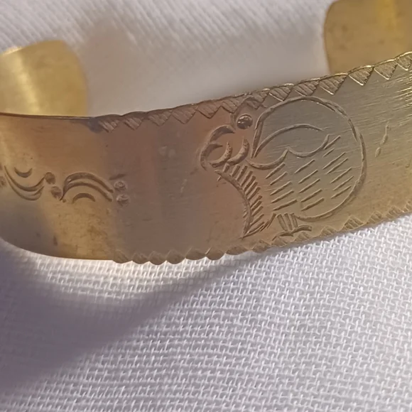 Mens vintage brass bangle sankofa symbol - Picture 5 of 5